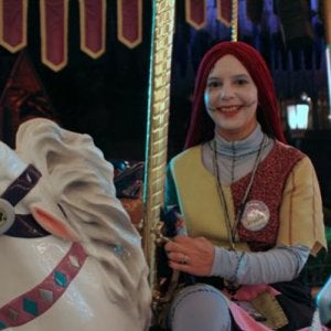 Sally on Cinderella's carousel
